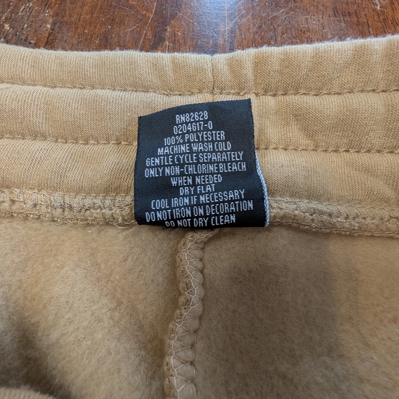 WT02 Sweatpants Flare Leg Beige Women's Medium Tall Used Elastic Tie Waist Pants - Picture 7 of 10